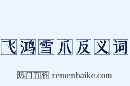 飞鸿雪爪反义词是什么意思的图片